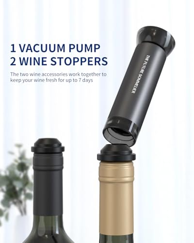 Image of CIRCLE JOY Rechargeable Electric Wine Opener Set 7-in-1 Aluminum Alloy Wine Gift Set with Electric Corkscrew, Foil Cutter, Wine Pourer, Storage Base, Vacuum Pump and 2 Wine Stoppers