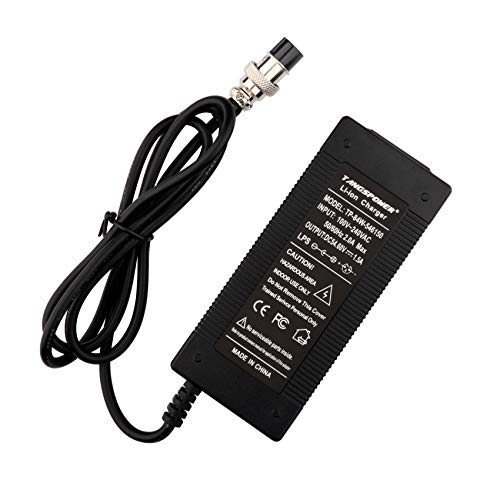 TANGSPOWER 54.6V Adapter Charger 13S 48V DC/XLR/RCA Connector Jack for 48V 10Ah 12Ah 15Ah 20Ah Battery Pack Charger (GX16 / M16)