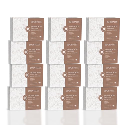Image of 2% Kojic Acid Syndet Soap with Glutathione | For Pigmentation & Sun damage | Soap for Men & Women | Suitable for All Skin Types | 75g (Pack of 12)