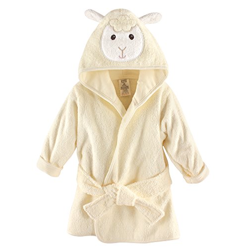 Luvable Friends Unisex Baby Cotton Animal Face Bathrobe, Lamb, One Size