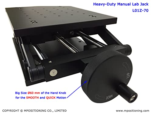 Lab Scissors Jack, Mpositioning L01Z-70 Aluminum Laboratory Jack Lift Table 160 X 220 Platform Size, Smooth Motion In 70 Mm Z Axia, Support Loading 30Kg #TOP4