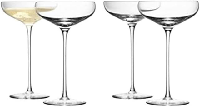 LSA Wine Champagne Saucer 300ml Clear | Set of 4 | Mouthblown & Handmade Glass | WI08