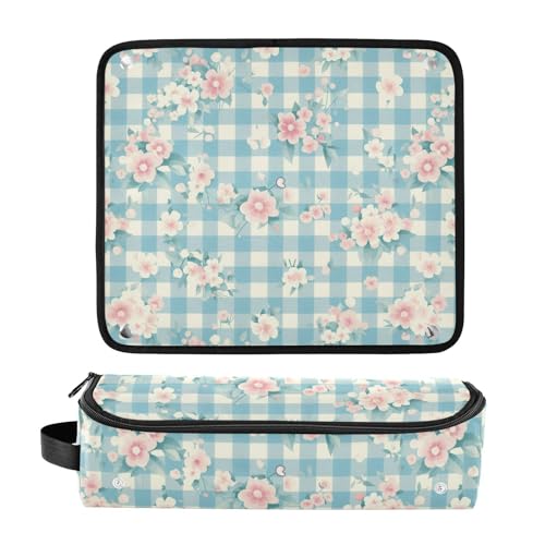 Organizador 2 en 1 para herramientas de cabello azul claro miniatura 3