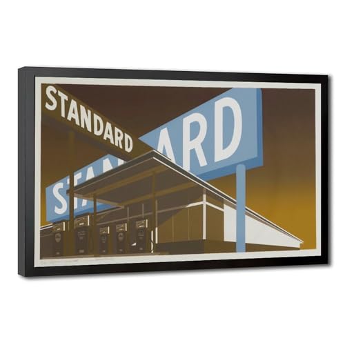 Toile Ed Ruscha bleue pour salon élégant et décoration murale grand format