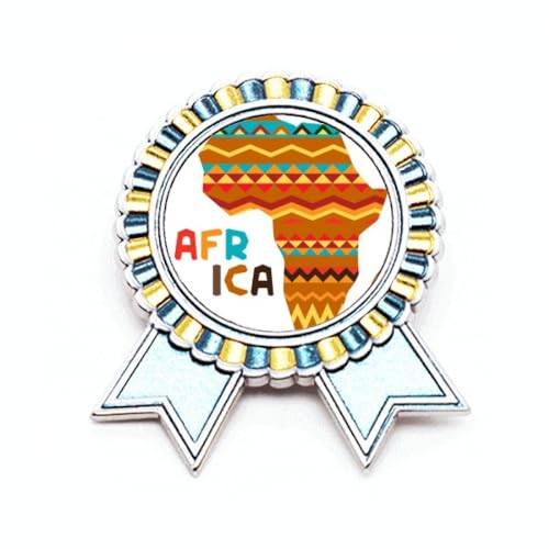 Broche Afrique en métal robuste pour remplacer les badges fragiles sans style