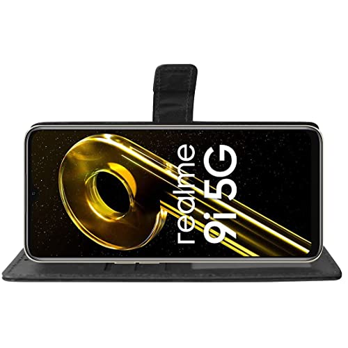 Image of Flip Cover Back Case for Realme 9i 5G | Premium Leather Finish | Inbuilt Pockets & Stand | Flip Cover Back Case for Realme 9i 5G (Black)