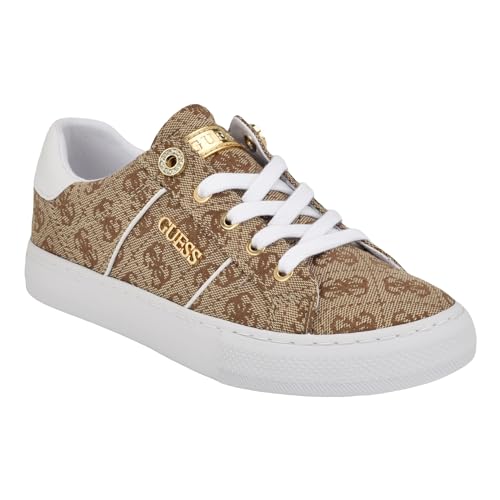 GUESS Women's Loven Sneaker, Medium Brown 219, 8