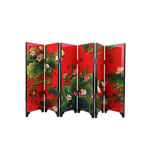 lachineuse - Paravent Asiatique Miniature - Motifs Fleurs de Lotus - Dimensions 24 x 47 cm - Multicolore - Déco Japonaise Miniature - Traditions du Japon -...