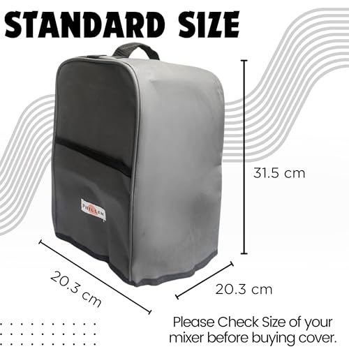 Image of Mixer Cover - Waterproof, Dust-Proof, Washable Kitchen Appliance Dust Cover with Front Storage Pocket (Grey)