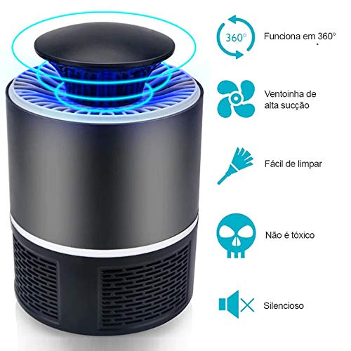 DEBIRE Electronic LED Mosquito Killer Lamps USB Powered UV LED Light Super Trap Mosquito Killer Machine for Home Insect Killer Mosquito Killer Eco-Friendly Electric Mosquito Trap Device, Black-1 2