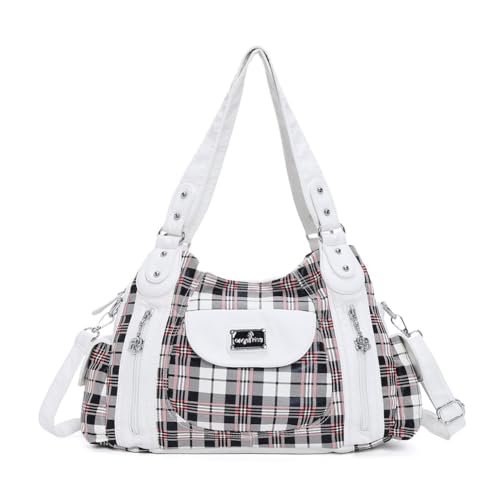 Image of Angel Kiss Purses for Women, Large Shoulder Bag Hobo Tote Purse Mutipocket Faux Leather Satchel Hobo Purse