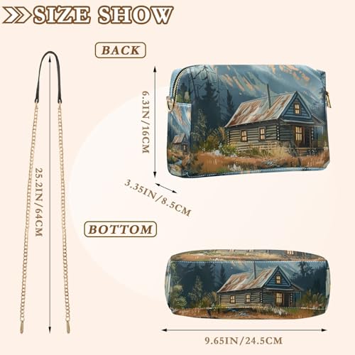 Mountain Stream Hut Crossbody Bags for Women PU Leather Crossbody Purse Small Shoulder Handbag Purses for Girls3