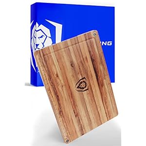 DALSTRONG Teak Wood Cutting Board – 22″ x 15″ Large Size – Tight Wood Grain – – Laser-Engraved Measurements & Juice Groove – Kitchen Chopping Board – Serving – Large Cutting Boards – Gift Packaging