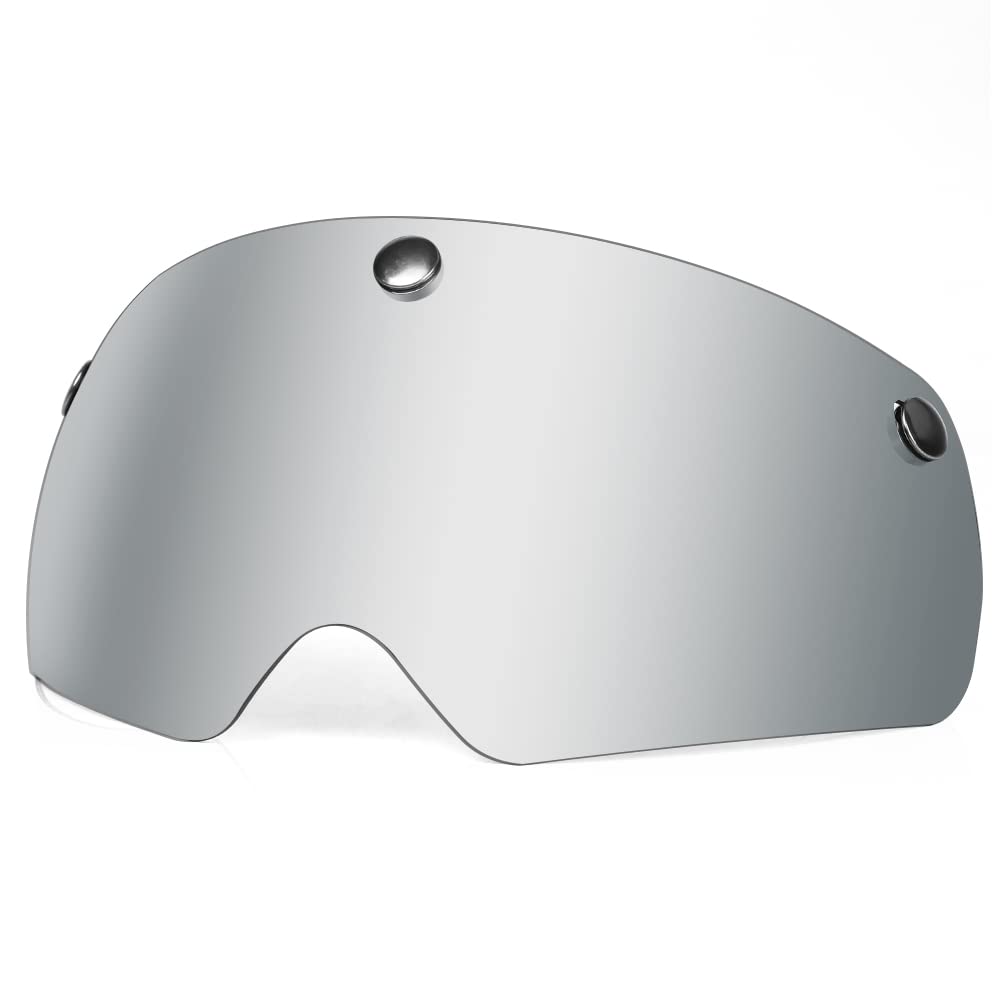FUNWICT Magnetische Fahrradhelm Visier Austauschbare Brille Schutzbrille mit 6 Farben, Kompatibel nur mit FW008/FW001 Fahrradhelmen (Silber)