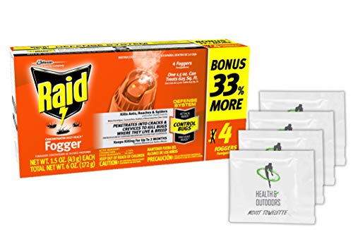 Raid Concentrated Fogger 1.5 Oz - 3 Pack W/Health and Outdoors Wipes