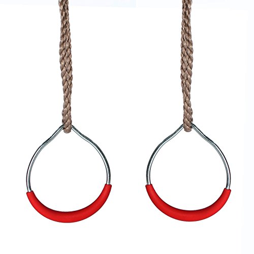 Preisvergleich Produktbild Gartenpirat Seilringe Turnringe rot mit Seil