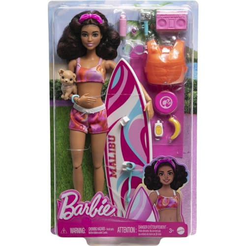 Barbie muñeca surf con accesorios para niños desde 3 años miniatura 1