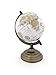 MRome 20cm Mappamondo Girevole in Ottone e Legno - Globo Terrestre Divertente ed Educativo - Decorazione da Scrivania