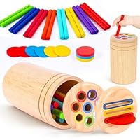 Montessori Toys for 1 2 3 Years Old Boys Girls, Wooden Color Sorting Toy Baby Birthday Gifts for 1-2-3 Year Olds Boys Girls Toys Age 1-3-2 Educational Travel Sensory Toddler Toy for 1 2 3 Year Olds