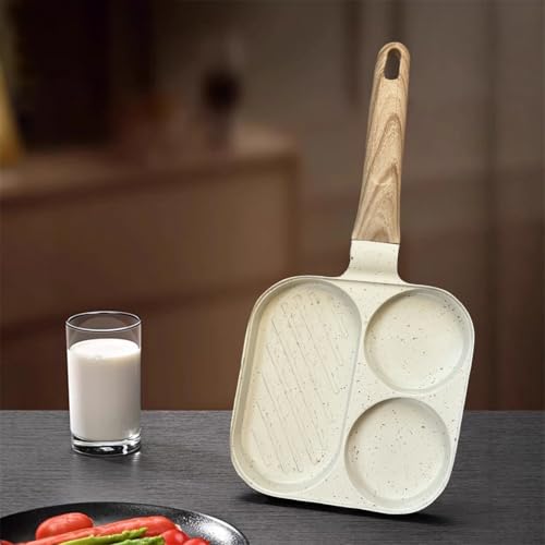Poêle pour œufs omelette hamburger bacon poêle à crêpes induction 3 sections