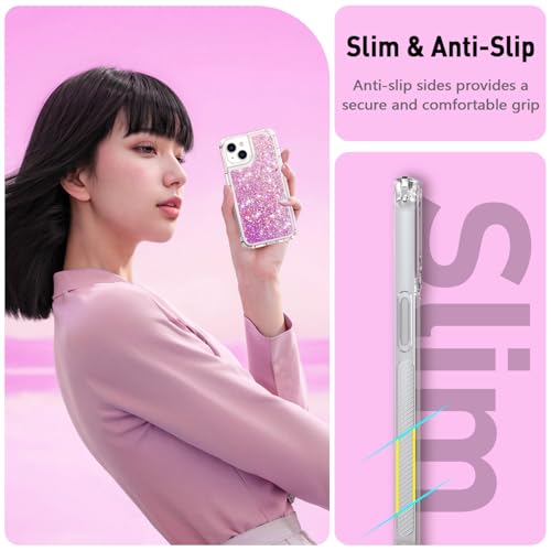 Coque à paillettes iPhone 15 avec 2 verres trempés transparents - 6