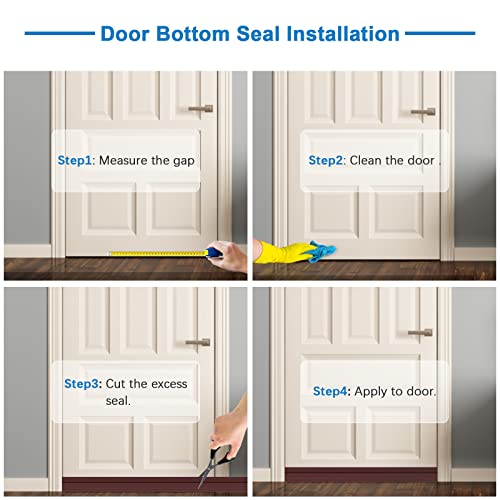 Image of Vinabo Rubber Door Sill Seal Strip Draught Excluder Soundproof Windproof Dustproof 100cm x 5cm Brown