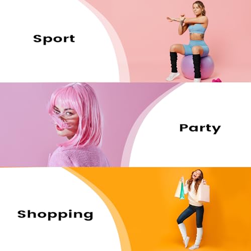 Image of Clothirily Leg Warmers - 2 Pairs Knit Leg Warmers for Women 80s Fashion Long Socks for Sports Party Yoga Winter Accessories