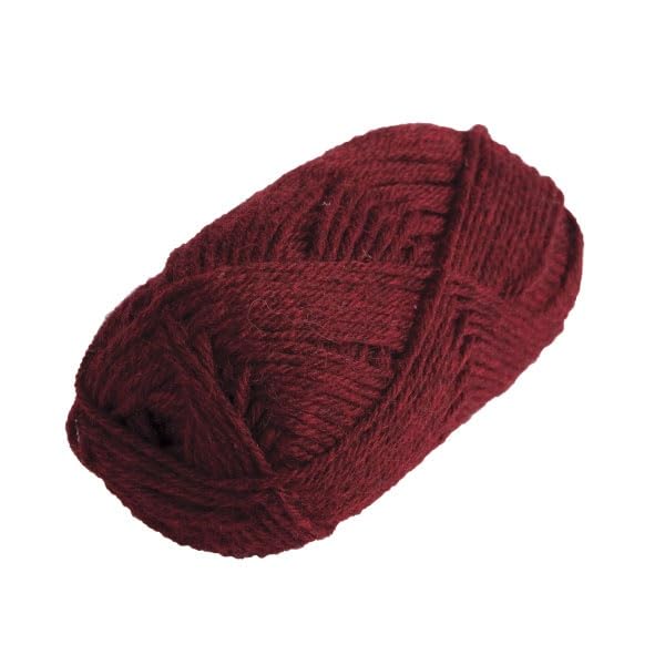 Image of Knit Picks Wool of the Andes Red 100% Wool Yarn Pack for Knitting | 10 skeins (500g total) of soft worsted weight crocheting yarn in Garnet Heather color, good for felting.