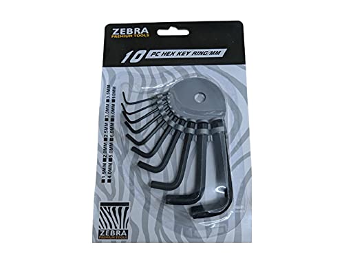 ZEBRA PREMIUM TOOLS Z-A01 Allen Key/Wrench Set of 10 Wrenches | Hex Key Set 10 Sizes