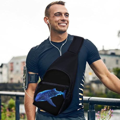 Shark Whale Big Fish Crossbody Bags for Women Men Sling Bag Bakpack Shoulder Bag Travel Hiking Daypack3