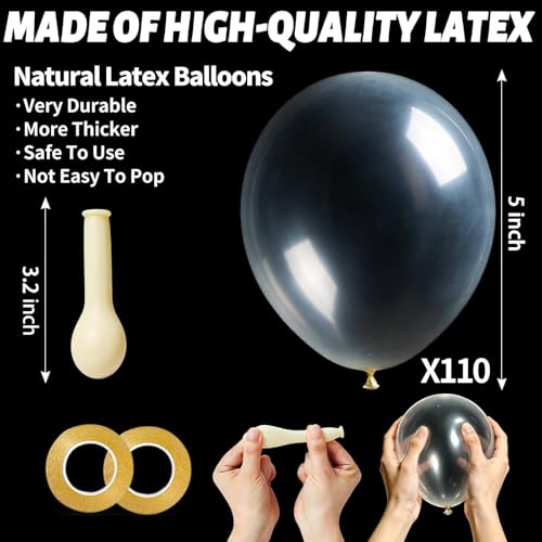 Image of Clear Balloons 110Pcs, 5 Inch Small Latex Party Balloons, Mini Thick Clear Birthday Balloons for Birthday Wedding Baby Showe Decorations.