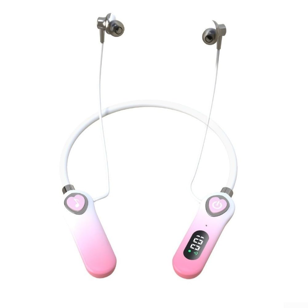 Nackenbügel Kopfhörer 5.3 50h Akkulaufzeit Magnetisch Nackenbügel(Blossom Pink)