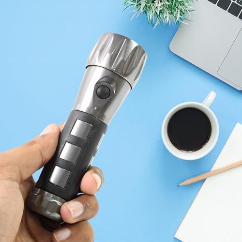Image of Durable Aluminium LED /Xenon Hand Torch with Rubber Grip - Compact & Powerful Flashlight, Powered by 3 x 1.5V AAA Batteries (Not Included), Ideal for Outdoor, Emergency, and Everyday Use