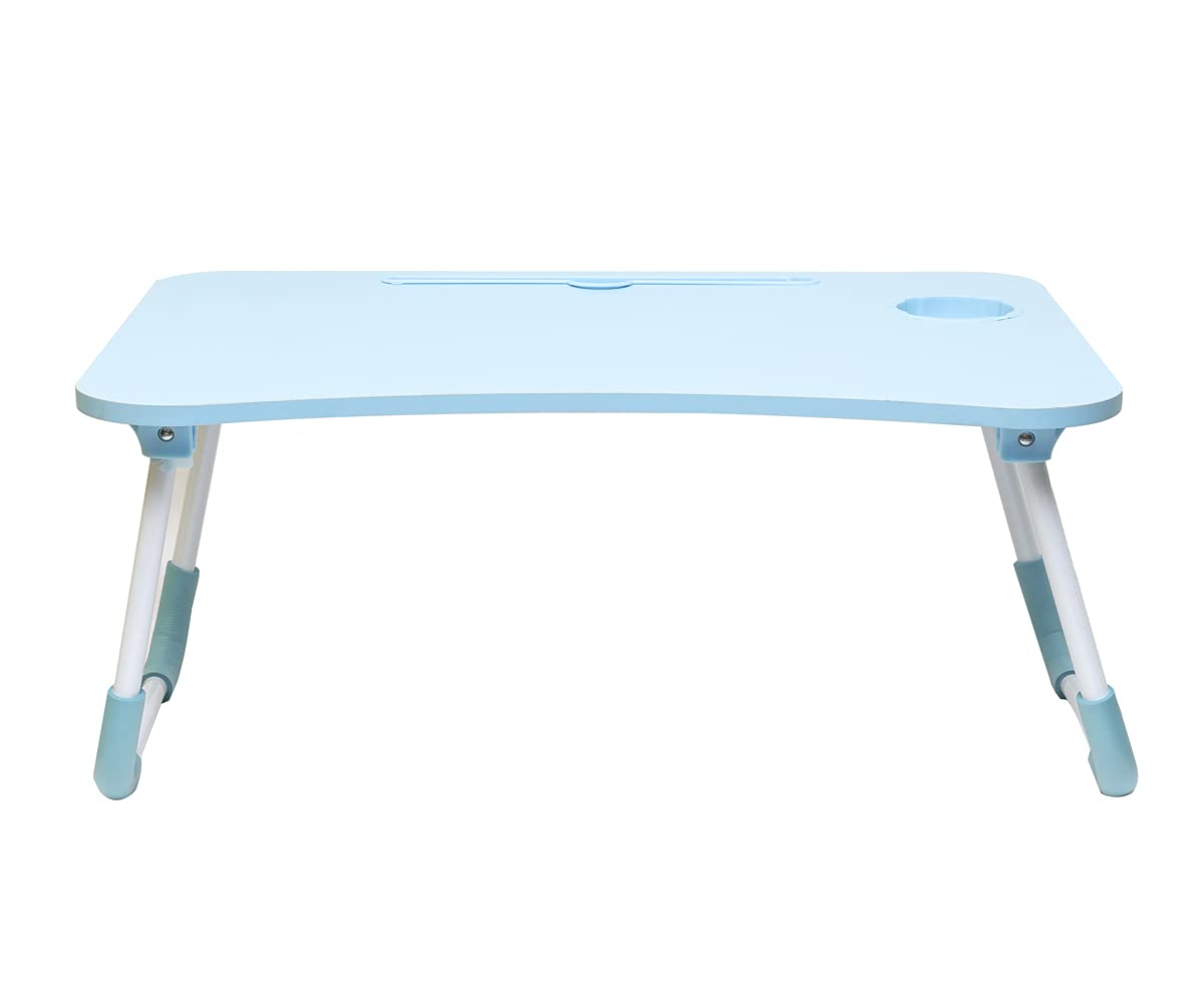 WT-EASYCARE 12MM MDF Multifunctional Laptop Table Lapdesk for Office Home Bed Study Table (Size-62L x 42W x 5.5H cm) | Laptop Table | Work from Home Table | Study Table - (Color-Blue)