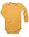Cosilana, Body à manches longues pour bébé - 45 % coton biologique contrôlé - 35 % laine - 20 % soie, Jaune chiné, 74