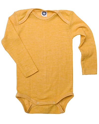 Cosilana, Baby Body Langarm,45% KBA Baumwolle, 35% kbT Wolle, 20% Seide (Gelb Melange, 50-56)