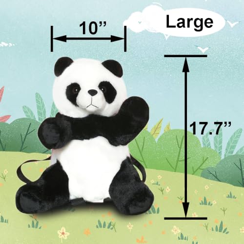 Image of Women Animal Teddy Bear Plush Backpack with Adjustable Straps (Panda large)