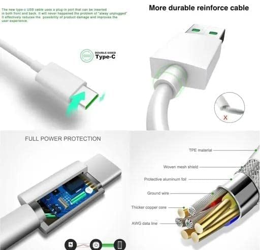 Image of Original 18w Fast Charger with Micro USB Data Cable for Vivo v7 v15 v9 v11 v5 v5s v3 V15-in y15 y17 y pro U10 U20 Micro USB Charger- 2.4 Amp, White