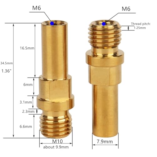 Image of Titanium Ti V-Brake Bosses Bolts, M10x1.25mm Screws, for Bicycle (Gold, 2pcs M10x1.25mm)