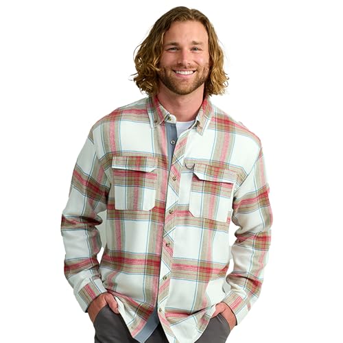 HUK Men's Hawser Heather Flannel, Long Sleeve Button Down Shirt