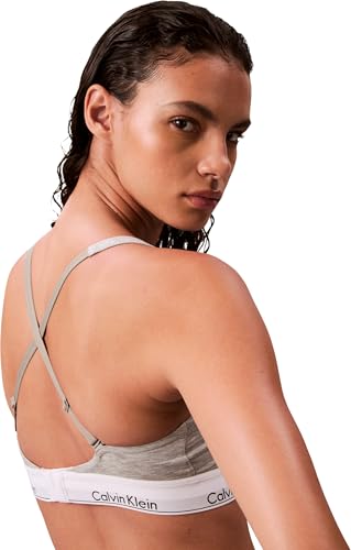 Calvin Klein Brassière Femme Lightly Lined avec Basque Élastique, Gris (Grey Heather), M