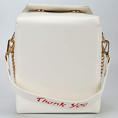 Tower Print Crossbody Shoulder Bag,Pu Chinese Takeout Box Totes Purse for Women4