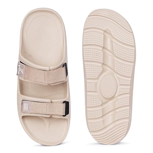 Image of YOHO Wilo Double Strap Sliders for Men | Cushioned & Lightweight | Adjustable Strap | Comfortable Monsoon Footwear & Rainy Sandals