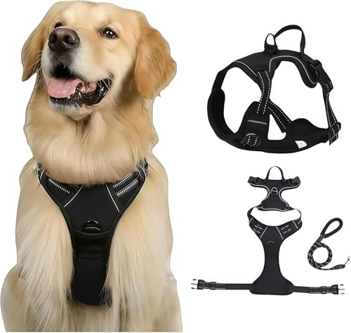 Fellstern Geschirr,Anti-Zieh Hundegeschirr mit Step-in Design – Atmungsaktiv & Gepolstert – Für entspanntes Spazierengehen – Kontrolle ohne Ziehen – Für Hunde jeder Größe