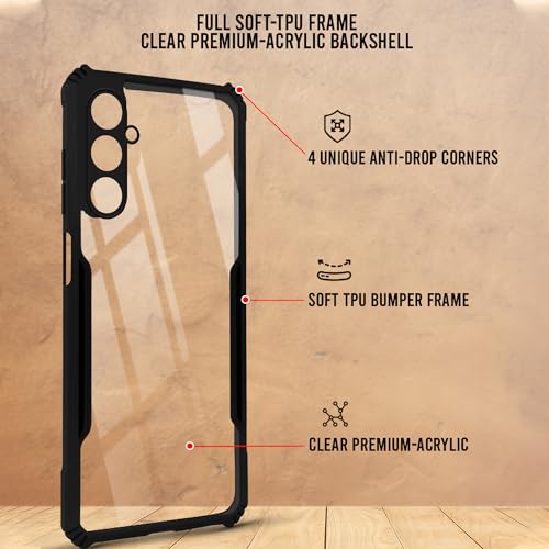 Image of Jkobi Back Cover Case for Samsung Galaxy A05s (Shockproof with Polycarbonate Clear Panel | Professional Black)