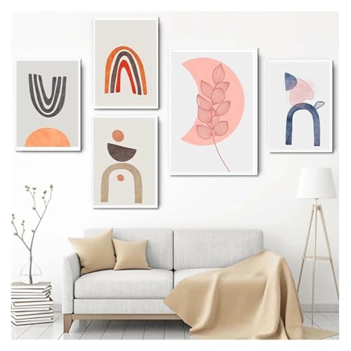 Impression sur toile abstraite d'oiseaux et arches pour art mural moderne - 3