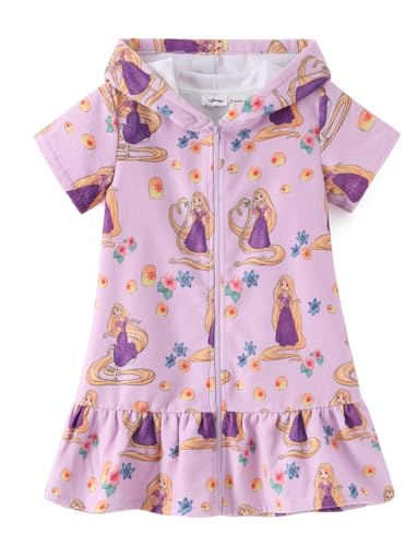 Image of Disney Princess Frozen Stitch Marvel Minnie Girl Swim Cover Up Terry Cloth Swimsuit Coverup Zip-up Bathing Suit Wrap Hooded