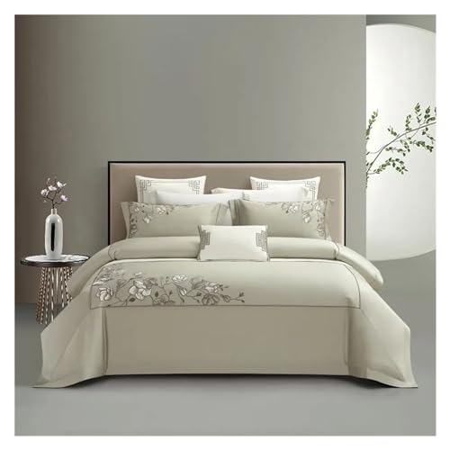 Housse de couette fleurs de bambou en coton doux pour une chambre zen chic