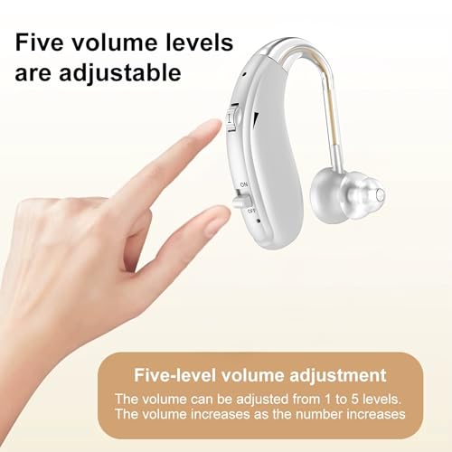 Image of Fastwell F27 Rechargeable Hearing Aids for Adults with Hearing Loss, 360 Degree Rotation Ear Hook, Digital Noise Reduction Ear Machine, Single Ear (Silver) 1-Year Warranty