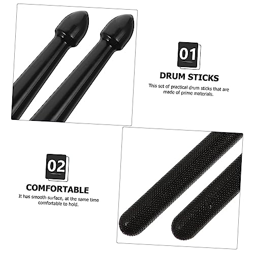 Baquetas de nylon para batería 3 pares negras miniatura 7